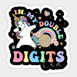 In My Double Digits Era Unicorn Birthday 10th Birthday Girl Sticker